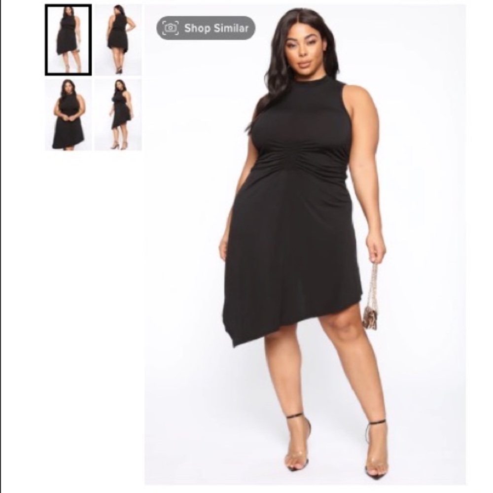 Asymmetric turtleneck dress